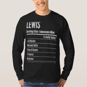 Lewis Nutritional Facts Serving Size Calories T-Shirt
