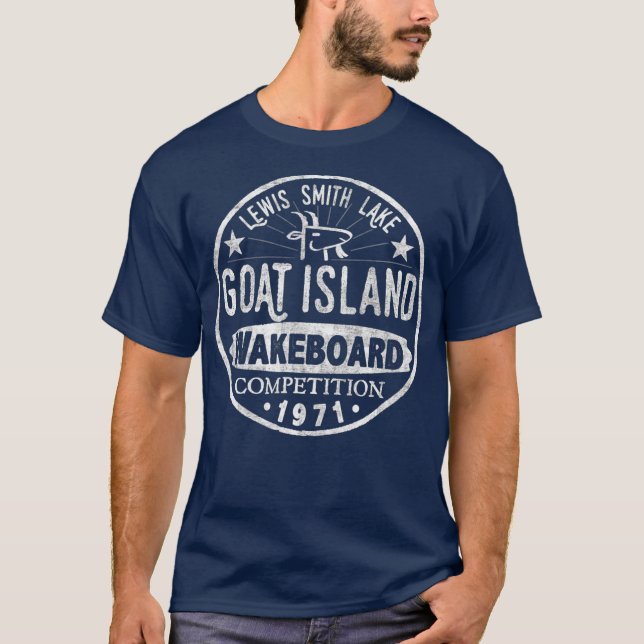 Lewis Smith Lake Alabama Goat Island Wakeboard T-Shirt (Front)
