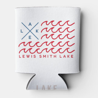 Lewis Smith Lake Wave Flag Can Cooler