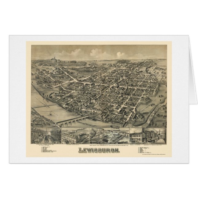 Lewisburg, PA Panoramic Map - 1884 (Front Horizontal)
