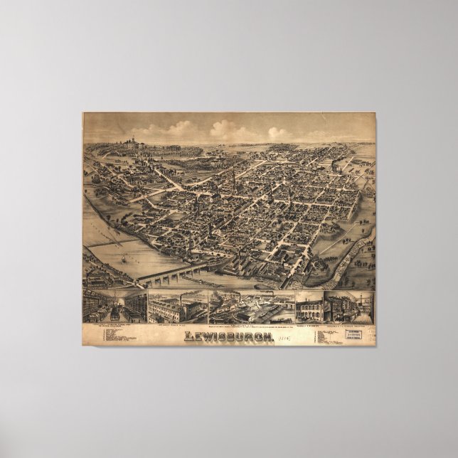 Lewisburgh, Pennsylvania (1884) Canvas Print (Front)