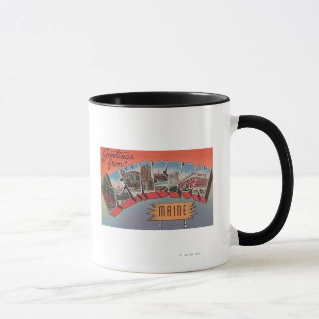 Lewiston, Maine - Large Letter Scenes Mug (Right)