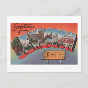 Lewiston, Maine - Large Letter Scenes Postcard