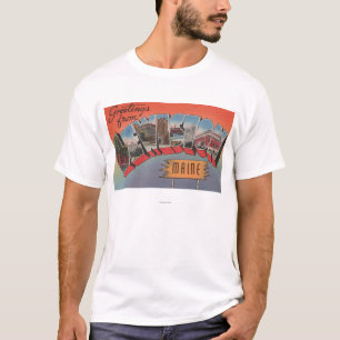 Lewiston, Maine - Large Letter Scenes T-Shirt