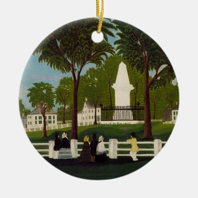 Lexington Battle Monument, c.1830 Ceramic Tree Decoration (Front)