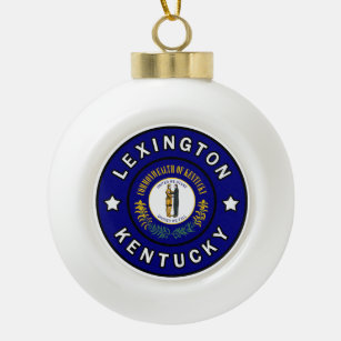 Lexington Kentucky Ceramic Ball Christmas Ornament