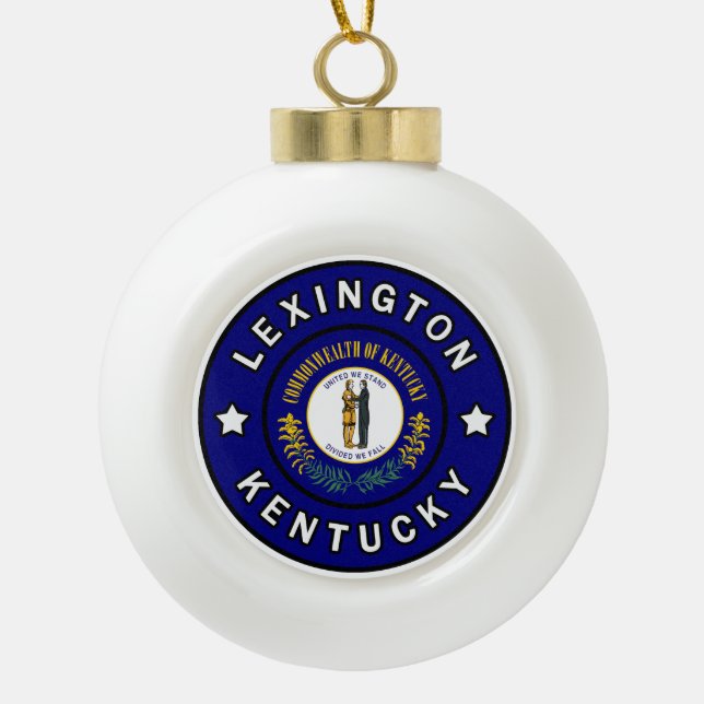 Lexington Kentucky Ceramic Ball Christmas Ornament (Front)