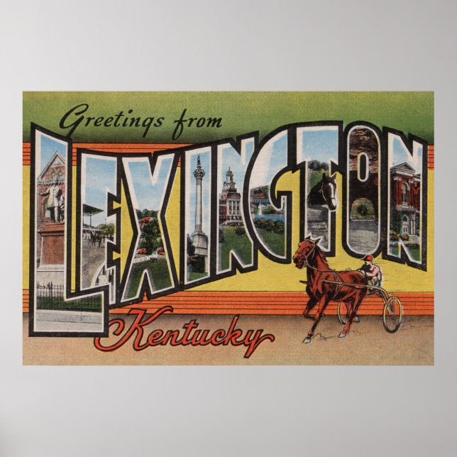 Lexington, Kentucky - Large Letter Scenes Poster (Front)