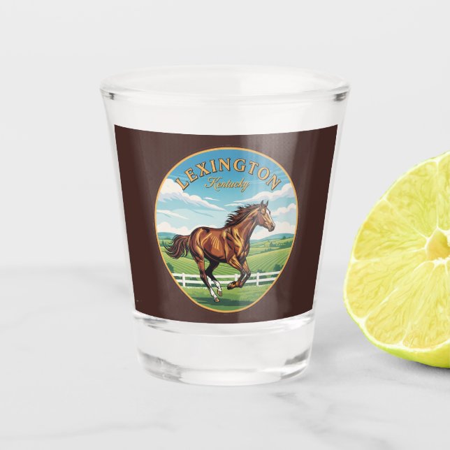 Lexington Kentucky Postcard Shot Glass (Front)
