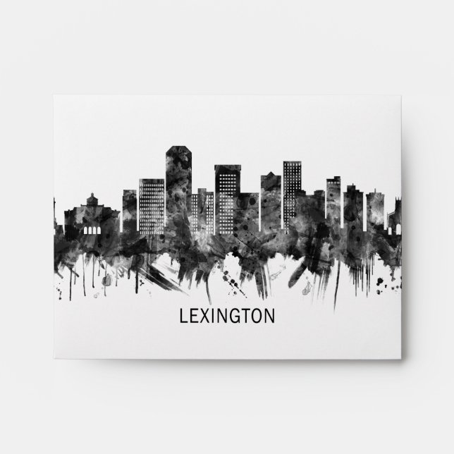 Lexington Kentucky Skyline BW Envelope (Front)
