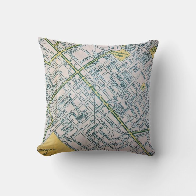 LEXINGTON, KY Vintage Map Cushion (Front)