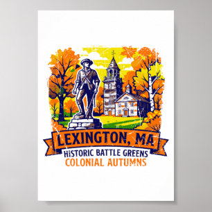 Lexington Massachusetts Historic Battle Greens Aut Poster