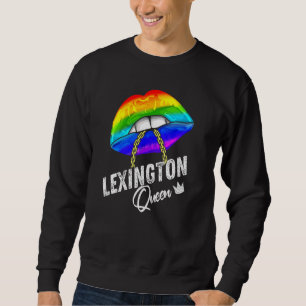 Lexington Queen Lgbtq Gay Pride Flag Lips Rainbow Sweatshirt
