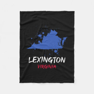 Lexington Virginia Va Paint Splatter Vacation Souv Fleece Blanket