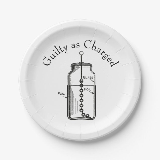 Leyden Jar Guilty as Charged Paper Plate (Front)