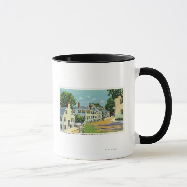 Leyden Street View, First Street in New England Mug (Right)