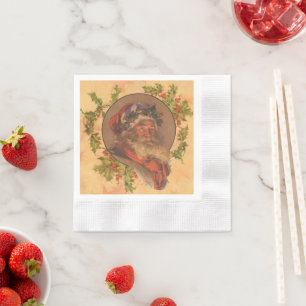 Leyendecker Father Christmas Antique Victorian Napkin