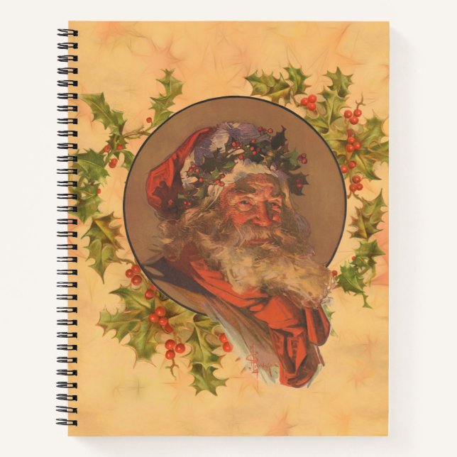 Leyendecker Father Christmas Antique Victorian Notebook (Front)
