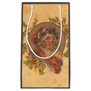 Leyendecker Father Christmas Antique Victorian Small Gift Bag