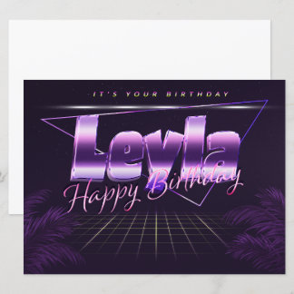 Leyla Name First Name pura retro card Birthday