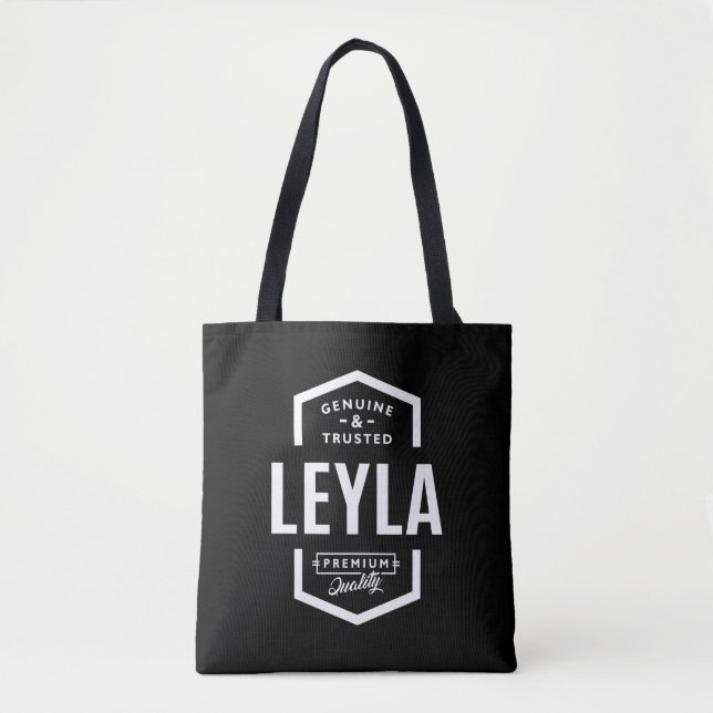 Leyla Personalised Name Birthday Tote Bag (Front)