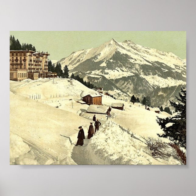 Leysin, the sanatorium and Chaussy in winter, Nand Poster (Front)