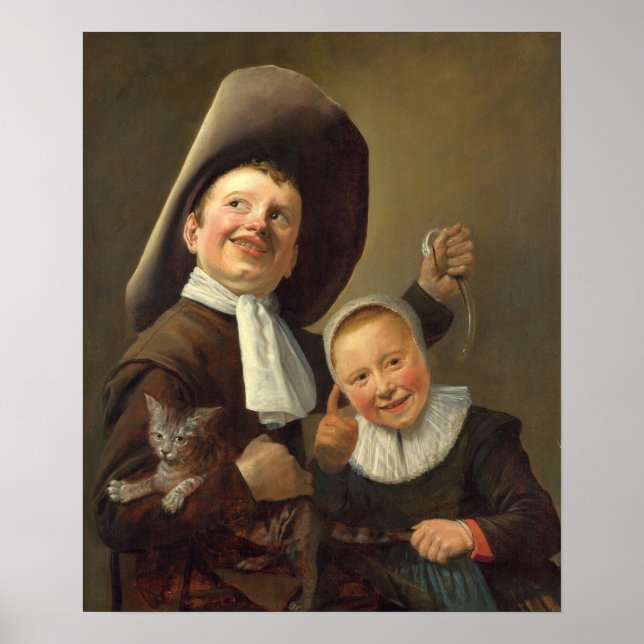 Leyster - A Boy And A Girl With A Cat And An Eel Poster (Front)