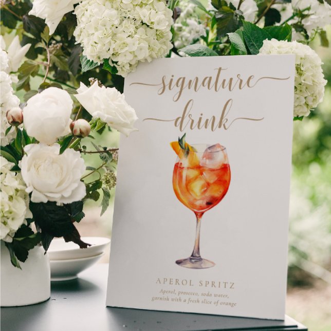 Leyton Gold Modern Minimal Signature Drink Sign (Creator Uploaded)