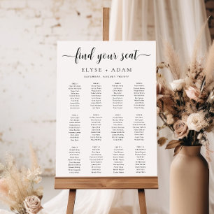 Leyton Modern Minimal 12 Table Seating Poster