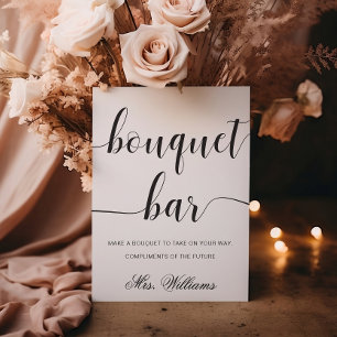 Leyton Modern Minimal Bouquet Bar Sign