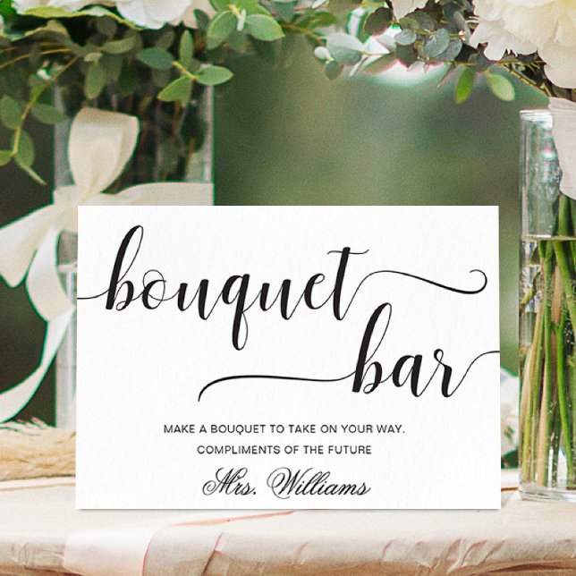 Leyton Modern Minimal Bouquet Bar Sign (Bouquet Bar Sign Leyton )