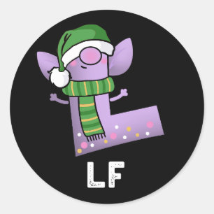 Lf Funny Letter L Pun Dark BG Classic Round Sticker