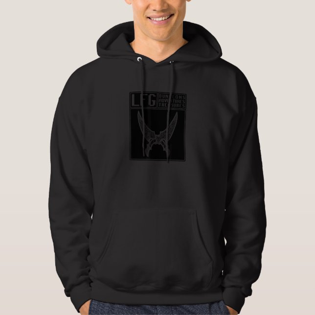 LFG Looking For Group Rogue Daggers Dungeon Tablet Hoodie (Front)
