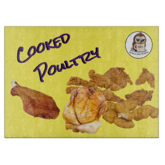 Lg. Cooked Poultry Glass Cutting Board