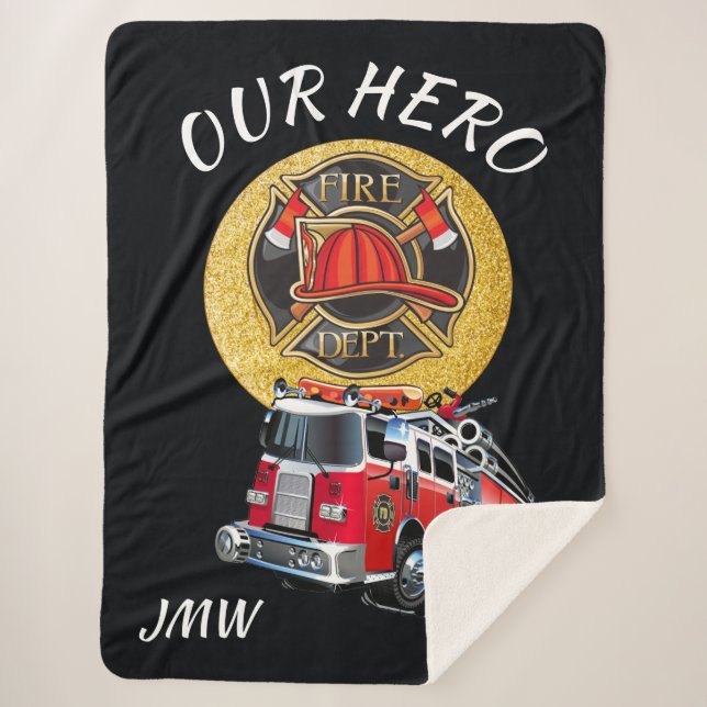 LG Fire Dept Wrapped in Love Sherpa Blanket (Front)