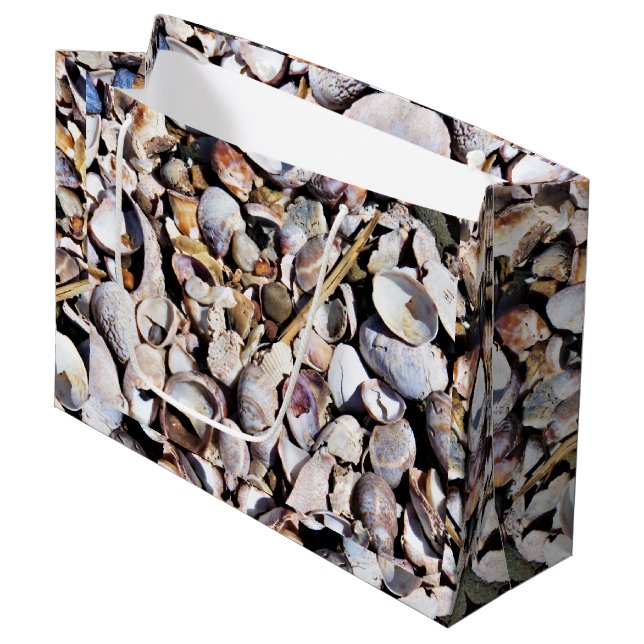 Lg Gift Bag Sea Shells (Front Angled)