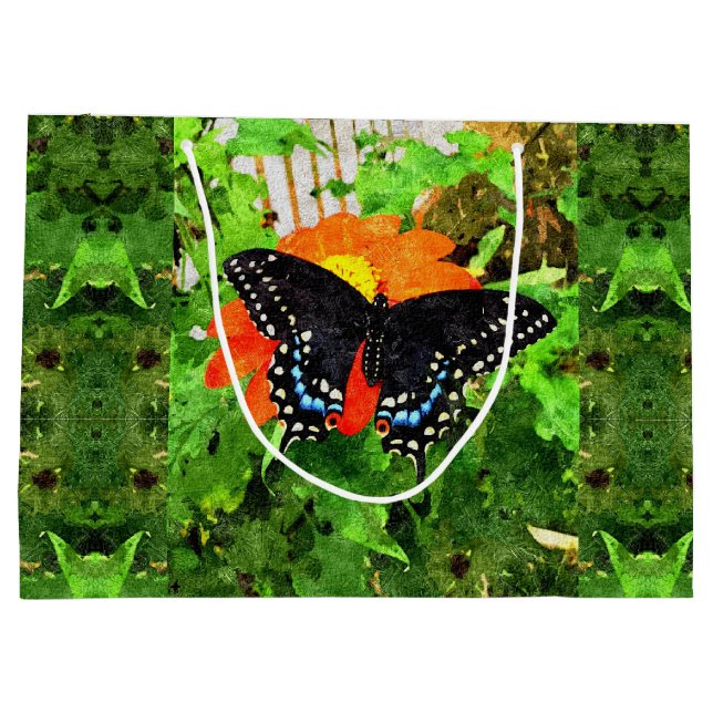 Lg Gift Bag Swallowtail on Mexican Sunflower (Back)