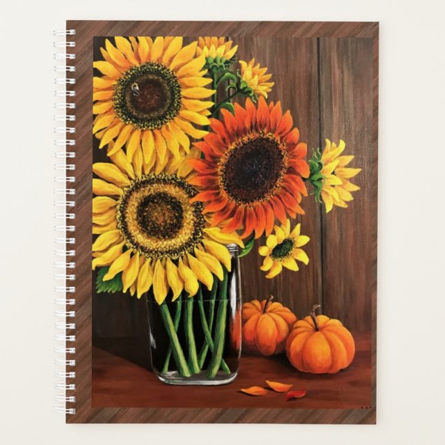 Lg Planner -  Sunflowers/Pumpkins (Front)
