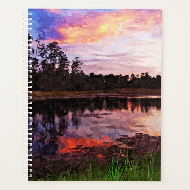 Lg Planner Sunset at the Pond (Front)