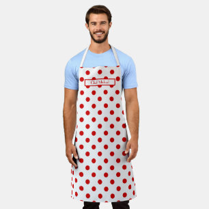 Lg Polka Dot Pattern DIY Colours Red White SV Apron