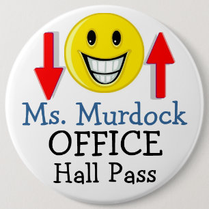 Lg. School Hall Pass / Button by SRF