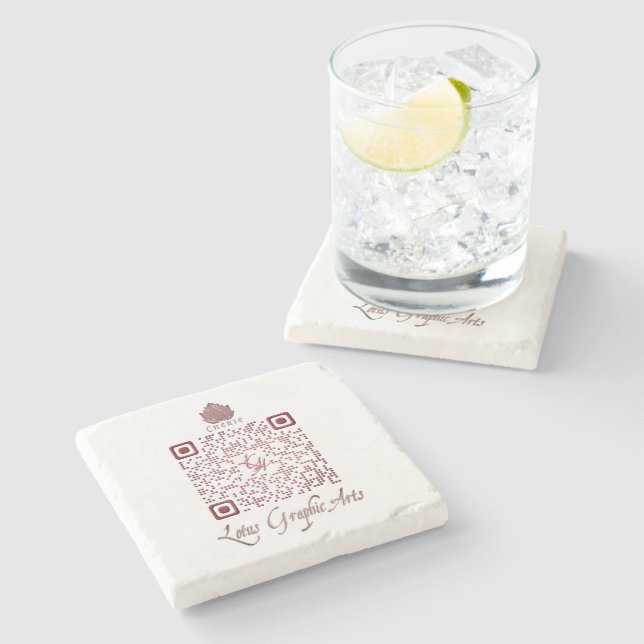 LGA QRcode  Stone Coaster (Side)