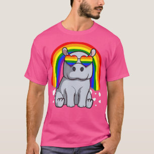 LGB Hippopotamus Gay Pride Rainbow LGBQ Cute Hippo T-Shirt