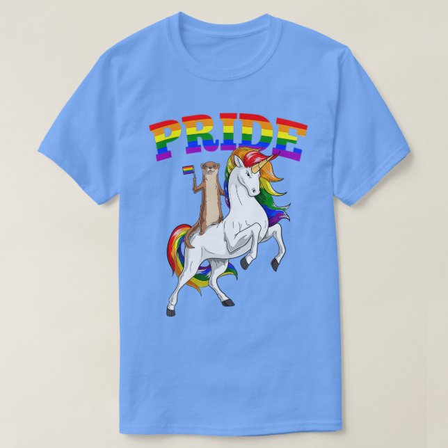LGB Sea Otter Unicorn Gay Pride Rainbow LGBQ Cute  T-Shirt (Design Front)