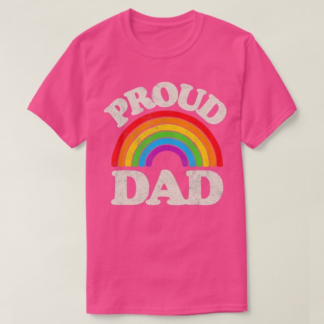 LGBQ Proud Dad Gay Pride LGB Ally Rainbow Fathers  T-Shirt (Design Front)