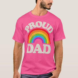 LGBQ Proud Dad Gay Pride LGB Ally Rainbow Fathers  T-Shirt
