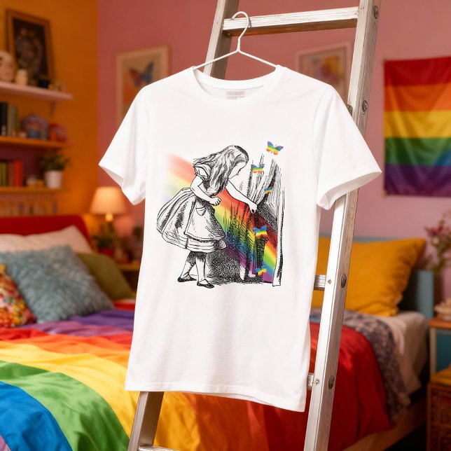 LGBT Alice In Wonderland Vintage T-Shirt (Full of charm vintage t shirt. Featuring the iconic image of Alice in the wonderland)