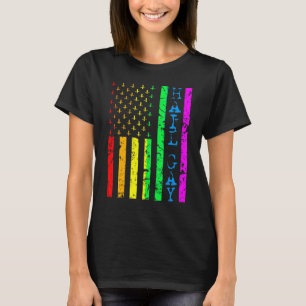Lgbt All Hail Gay Pride Flag Satanic T-Shirt