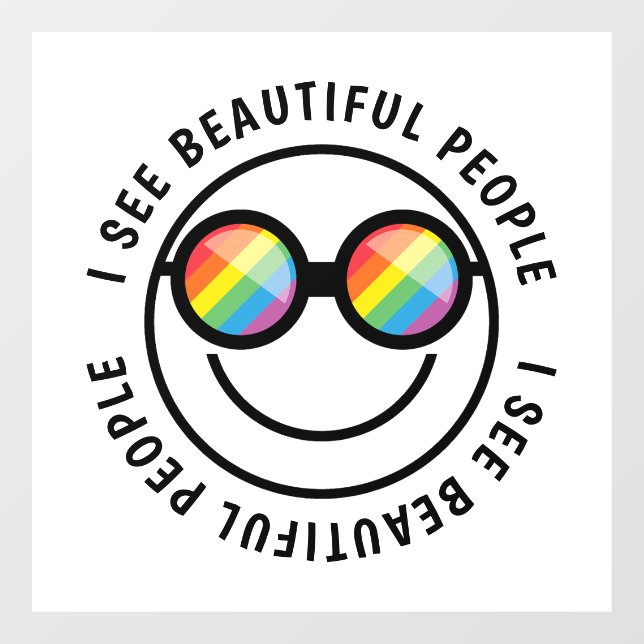 Lgbt Ally Beautiful People Quote & Rainbow Glasses (Sheet)