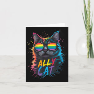 Lgbt Ally Cat Be Kind Gay Rainbow Funny Lgbtq Card